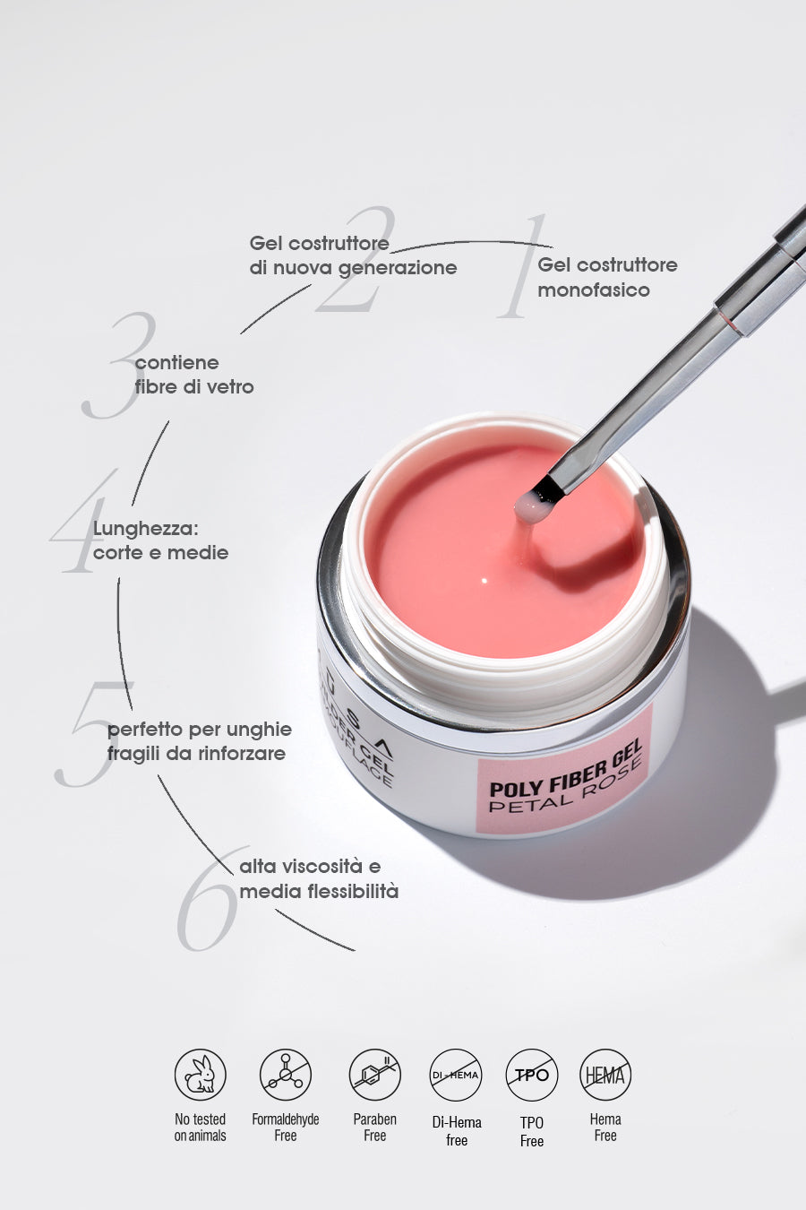 Gel builder Poly Fiber® Gel Petal rose
